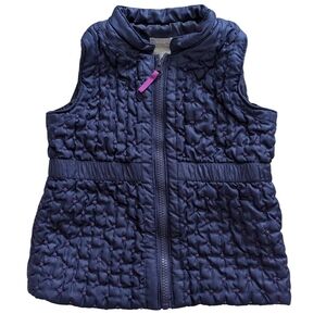 Navy Quilted Vest with Purple Accents
